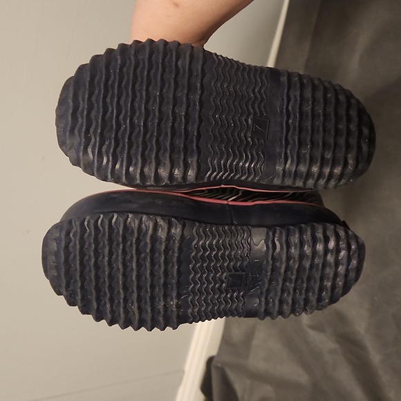 Lands End Navy and Colorful Striped Rain Boots Toddler Size 7M - Picture 4 of 5